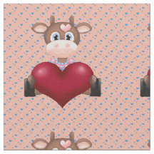 Valentine's Cow & Red Heart Brown