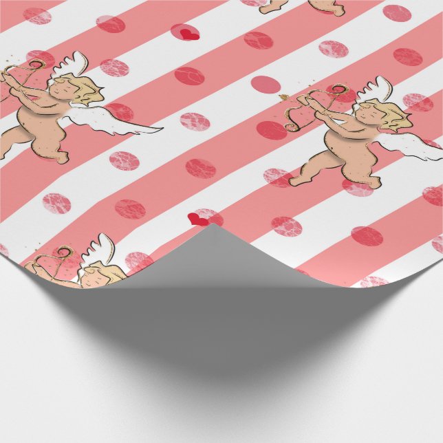 Valentine's cupid angel pinky_large wrapping paper (Corner)