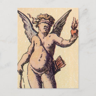 Valentines Cupid Blindfolded, Vintage Tarot Card