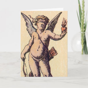 Valentines Cupid Blindfolded, Vintage Tarot Card