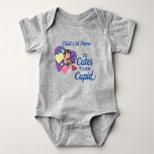 Valentines Cupid Cute Name Sweet Love Hearts Baby Bodysuit