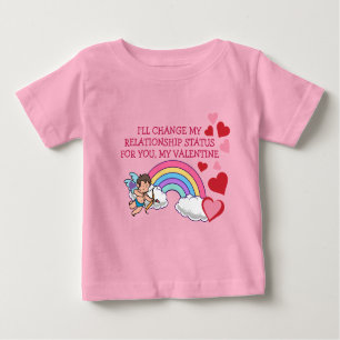 Valentines Cupid Love Hearts Rainbow Social Media Baby T-Shirt