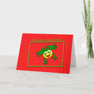 Valentine's Cute Frog Leap Card