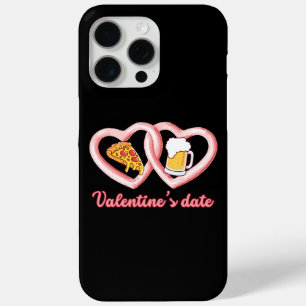 Valentine's Date Pizza Beer iPhone 15 Pro Max Case