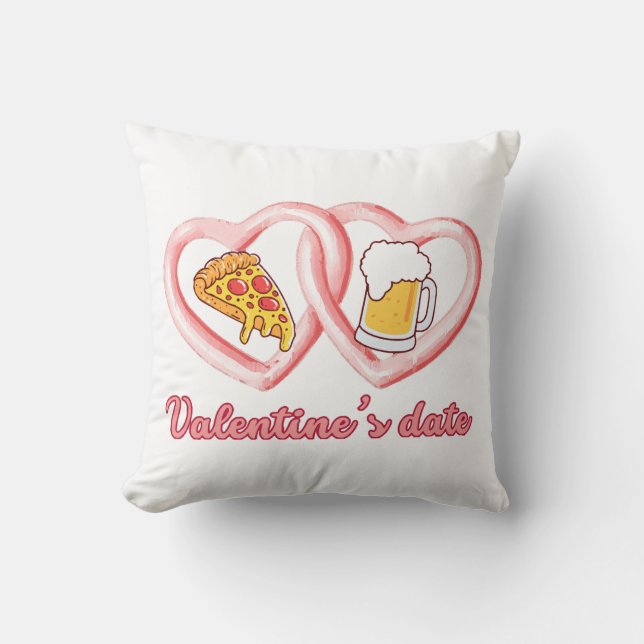 Valentine's Date Pizza Beer Cushion (Front)