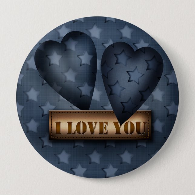 Valentine's day 10 cm round badge (Front)