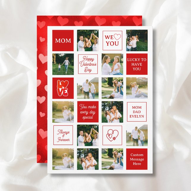 Valentines Day 14 Photo Collage Messages for Mom Holiday Card (Valentines Day 14 Photo Collage Messages for Mom Holiday Card
)