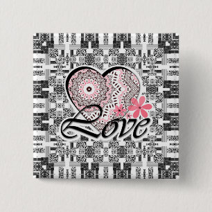 Valentine's day 15 cm square badge