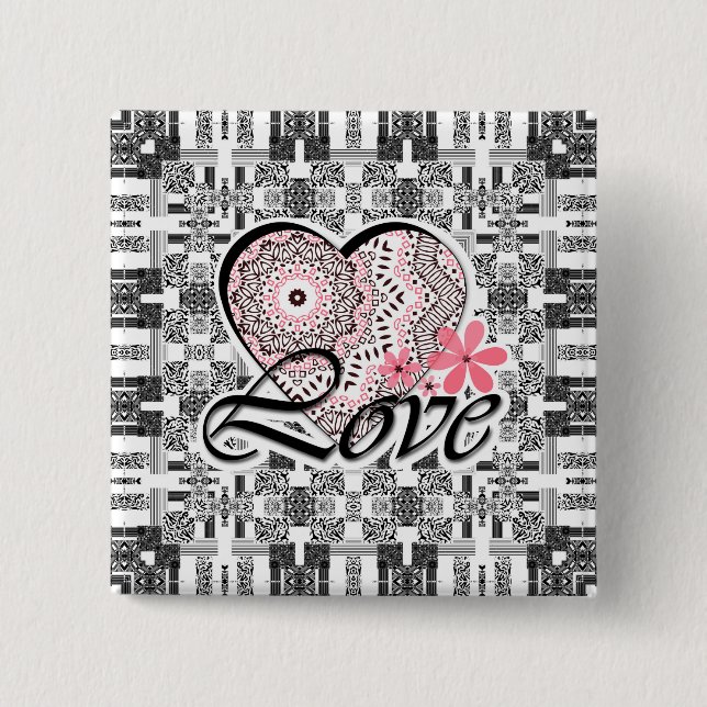 Valentine's day 15 cm square badge (Front)