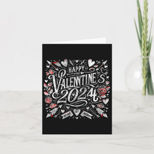 Valentine's Day 2024 Vintage Calligraphyn For Wome Card