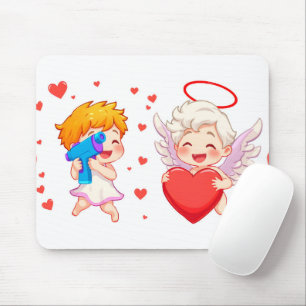 Valentine's Day 2025: Cute and Playful Angels 👼❤️ Mouse Pad
