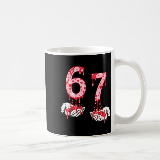 Valentines Day 67 Meme Six Seven 6 7 Valentine Hea Coffee Mug (Right)