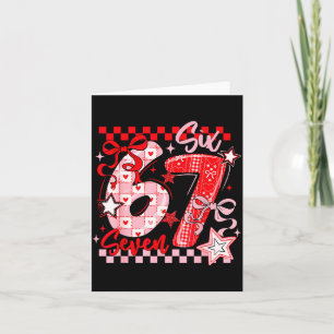 Valentine's Day 67 Six Seven Preppy Hearts Coquett Card