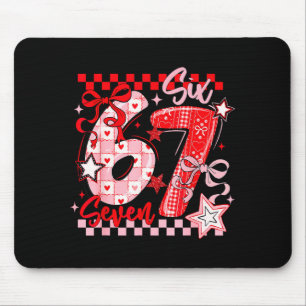 Valentines Day 67 Six Seven Preppy Hearts Coquette Mouse Pad