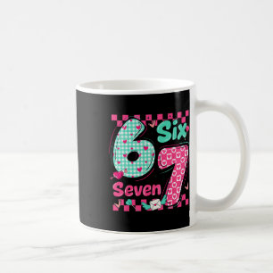 Valentine's Day 6 7 Six Seven Preppy Hearts Couple Coffee Mug