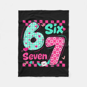 Valentine's Day 6 7 Six Seven Preppy Hearts Couple Fleece Blanket