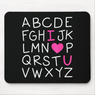 Valentines Day Abc I Love You Alphabet Teacher Gir Mouse Pad
