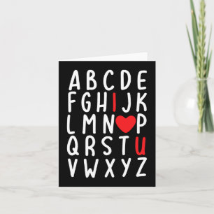 Valentine's Day Abc I Love You Heart Teacher Gift  Card