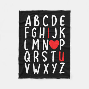 Valentine's Day Abc I Love You Heart Teacher Gift Fleece Blanket