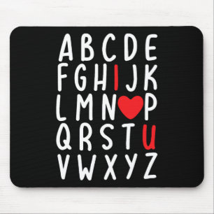 Valentine's Day Abc I Love You Heart Teacher Gift Mouse Pad
