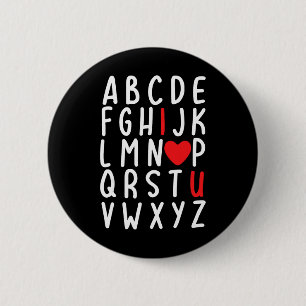 Valentine's Day Abc I Love You Heart Teacher Kids 6 Cm Round Badge