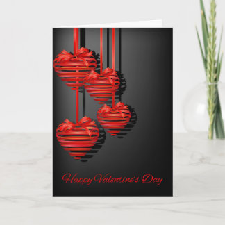 Valentine's Day - Abstract Heart Ornaments Holiday Card