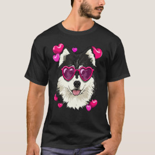 Valentines Day Alaskan Malamute Heart Couples Sled T-Shirt