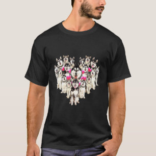 Valentines Day Alaskan Malamute Heart Dog T-Shirt