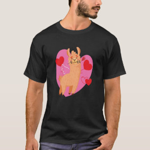 Valentine's Day Alpaca Valentine Llama Animal T-Shirt