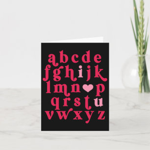 Valentines Day Alphabet Abc I Love You Teacher Wom Card