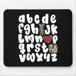 Valentines Day Alphabet Abc I Love You Teacher Wom Mouse Pad