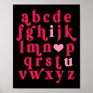 Valentines Day Alphabet Abc I Love You Teacher Wom Poster
