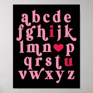 Valentines Day Alphabet Abc I Love You Teacher Wom Poster