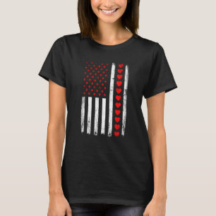 Valentines Day American Flag Hearts Him Her Boys G T-Shirt