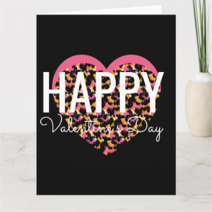 Valentines Day Animal Print Heart Card