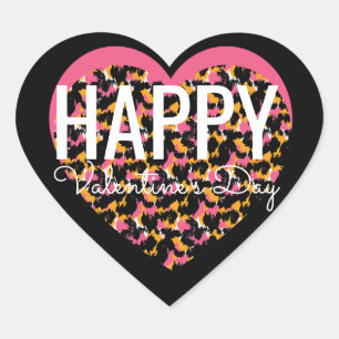 Valentines Day Animal Print Heart Sticker