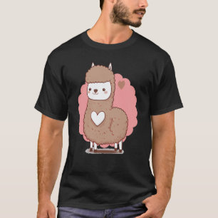 Valentines Day Animals Cute Alpaca Llama Heart T-Shirt