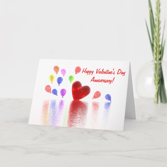 Valentines Day Anniversary Celebration  Holiday Card (Front)