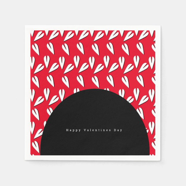 Valentines Day Arch and Hearts Pattern Napkin (Front)
