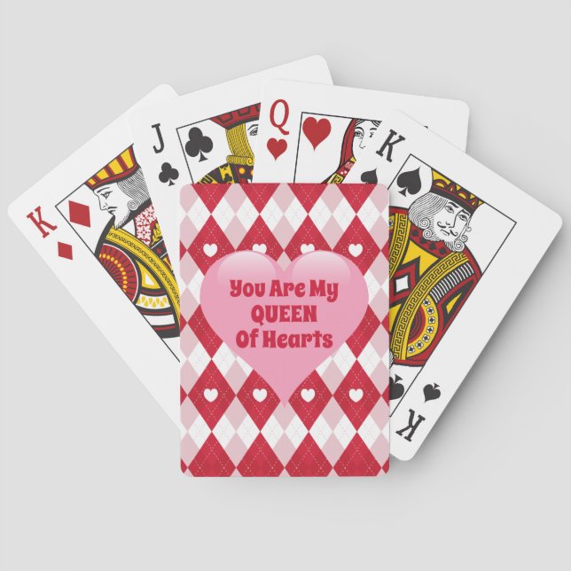 Valentine's Day Argyle Playing Cards (Back)