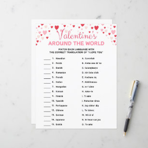 Valentine's Day Around The World Game