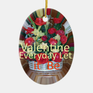 Valentine's Day Art Print Ceramic Ornament