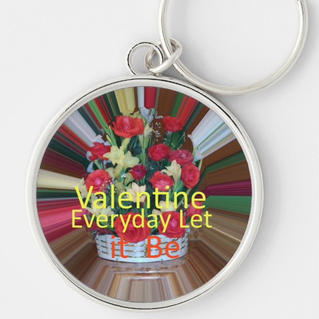 Valentine's Day Art Print Key Ring (Front)