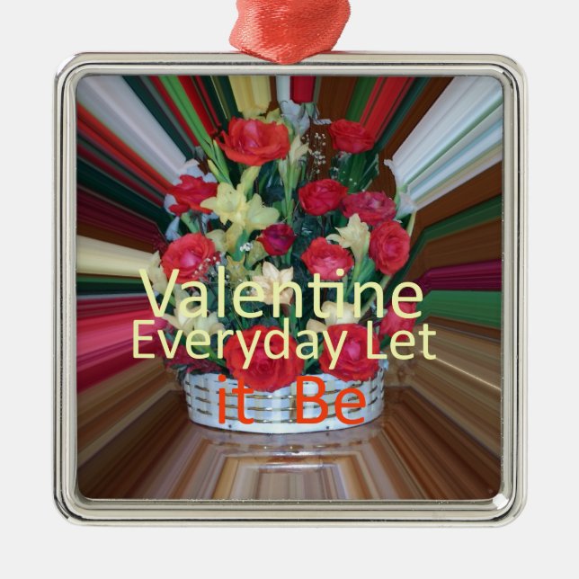 Valentine's Day Art Print Metal Ornament (Front)