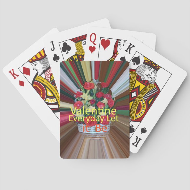 Valentine's Day Art Print Playing Cards (Back)