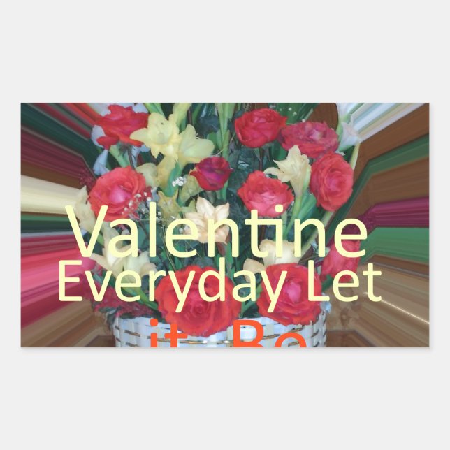 Valentine's Day Art Print Rectangular Sticker (Front)