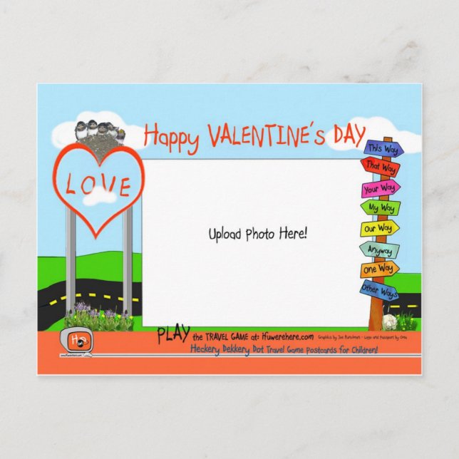 Valentine's Day at Heckery Dekkery Dot  ~ Holiday Postcard (Front)