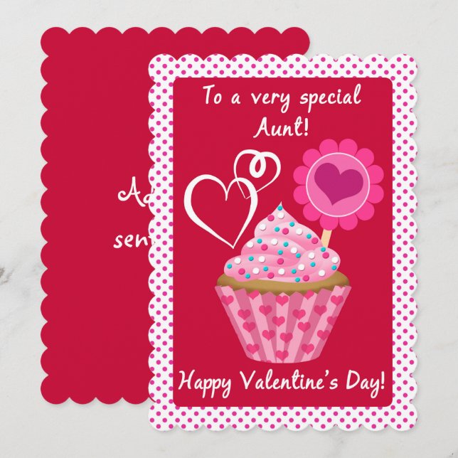 Valentine's Day Aunt Cute Cupcake (Front/Back)