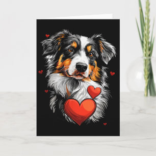 Valentine's Day Australian Shepherd Dog Card