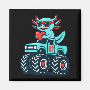 Valentine's Day Axolotl 67 Meme Illustration Magnet